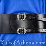 Dual-Buckle Pirate Waist Belt - Black