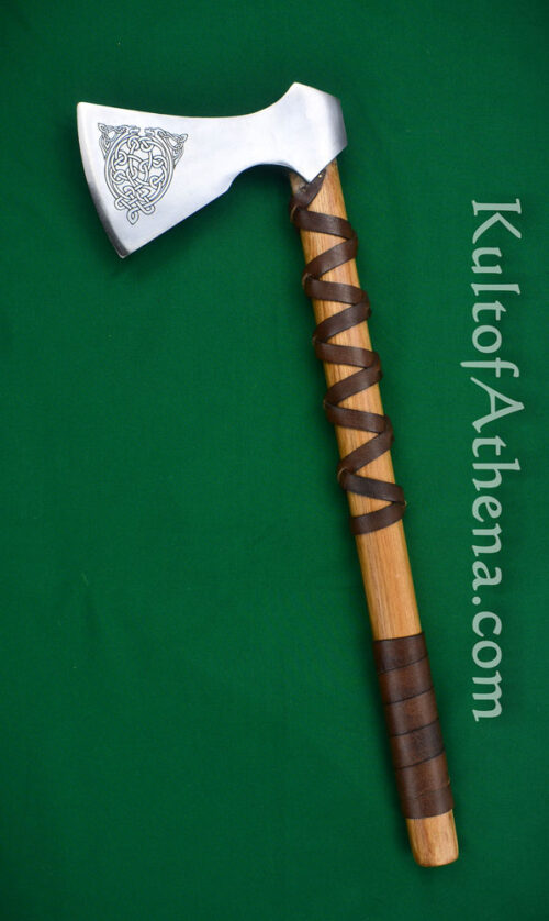 Viking Type F Axe with Etched Norse Design