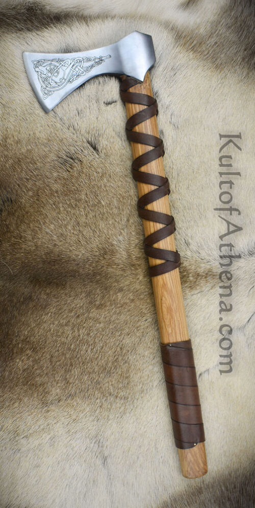 Viking Type K Axe with Etched Norse Design