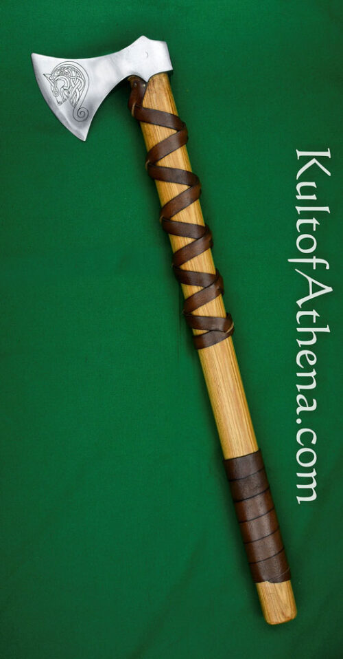 Viking Type G Axe with Etched Norse Design