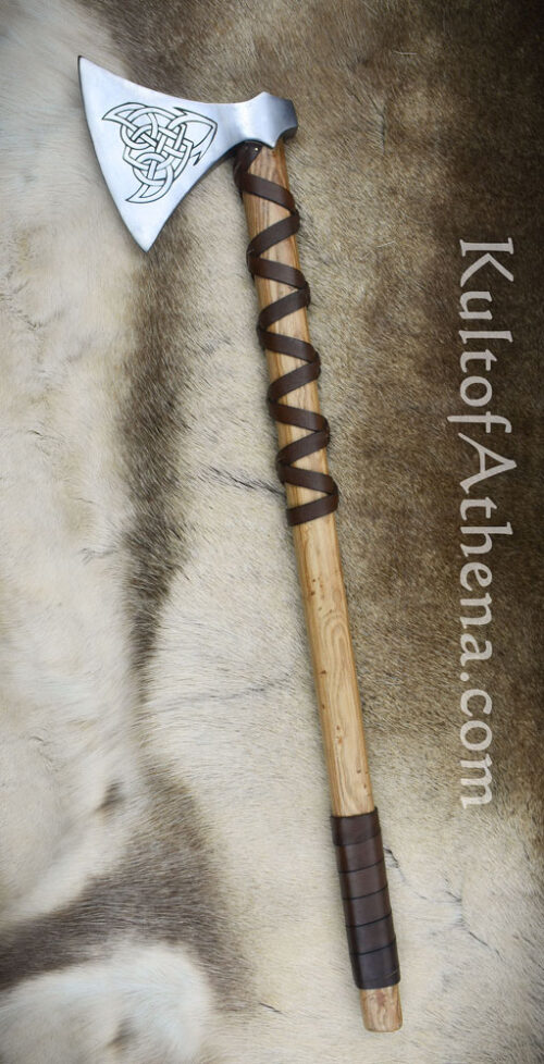 Viking Type M Axe with Etched Norse Design