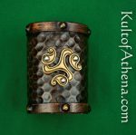Celtic Leather Cuff with Large Triskele
