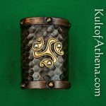 Celtic Leather Cuff with Large Triskele
