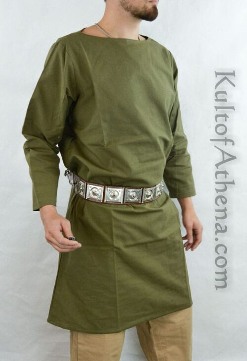 Roman Cotton Tunic - Olive Green
