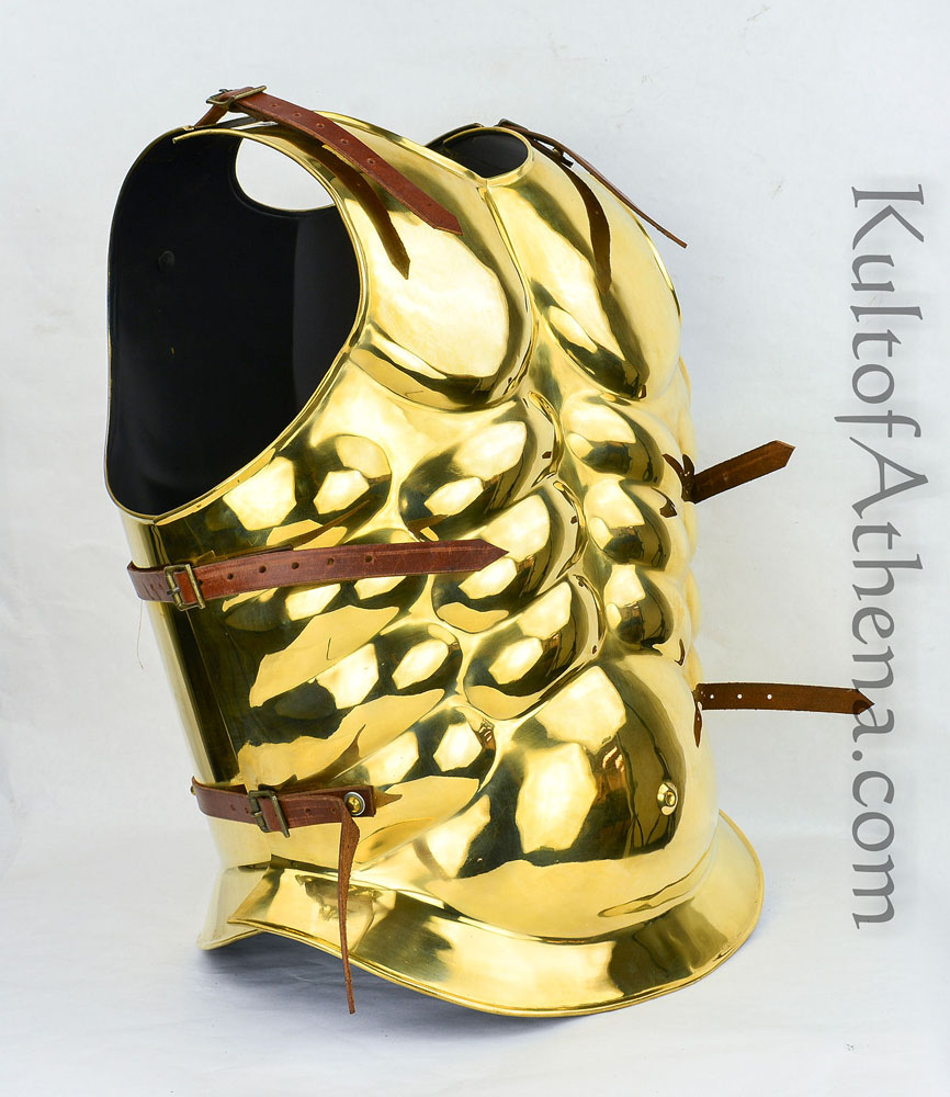 Greek Brass Muscle Cuirass - 18 Gauge Brass - Deepeeka