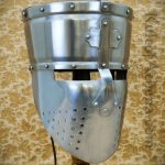 Templar Pot Helm with Faceplate - 18 Gauge