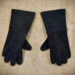 Black Suede Leather Gauntlets - Longer Cuff