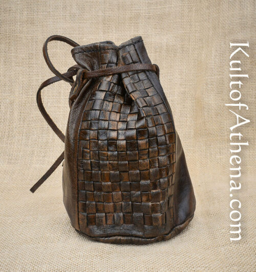Viking Woven Leather Coin Pouch