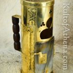 Brass Lantern with Hinged Horn Door