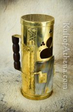 Brass Lantern with Hinged Horn Door