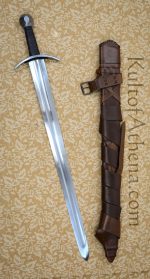 Knightly Arming Sword with Scabbard and Integrated Sword Belt