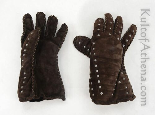 Age of Craft - HMB Visby Gauntlets - 21 Gauge Tempered Spring Steel - Brown