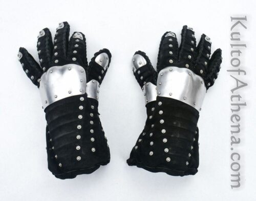 Age of Craft - HMB Type 3 Visby Gauntlets - 21 Gauge Tempered Spring Steel - Black