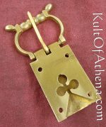 Brass Plate Buckle with Clover inset
