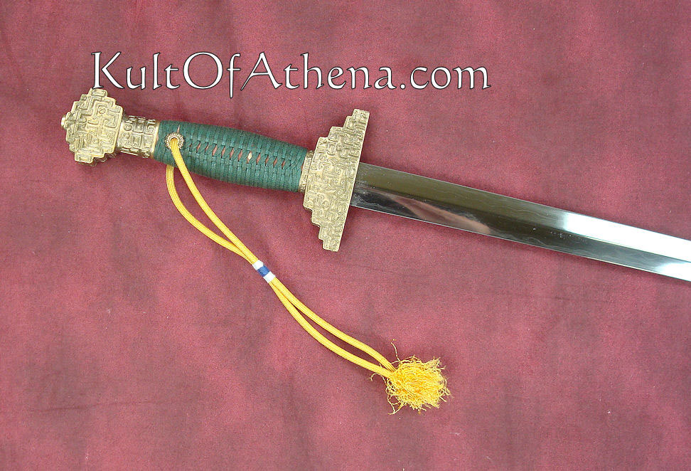 Dynasty Forge Chinese Imperial Qing Sword - Tien Di Ren Jian - Cord Wrapped Grip