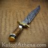 Huntsman's Bowie - Damascus Blade with Stag Horn Grip