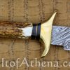 Huntsman's Bowie - Damascus Blade with Stag Horn Grip