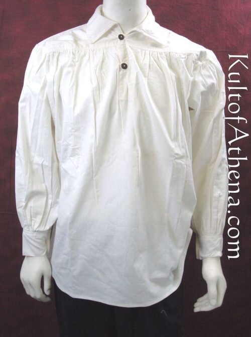 Collared Button Neck Shirt - White