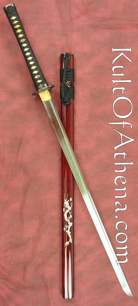 Iron Tiger Forge Red Dragon Straight Blade Katana
