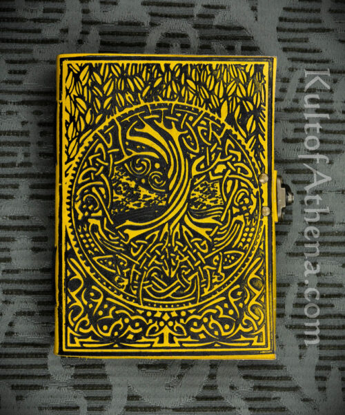Leather-Bound Norse Yggdrasil Tree Journal with Lock
