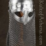 Viking Vendel Helm with Hammered Detail and Camail - 18 Gauge