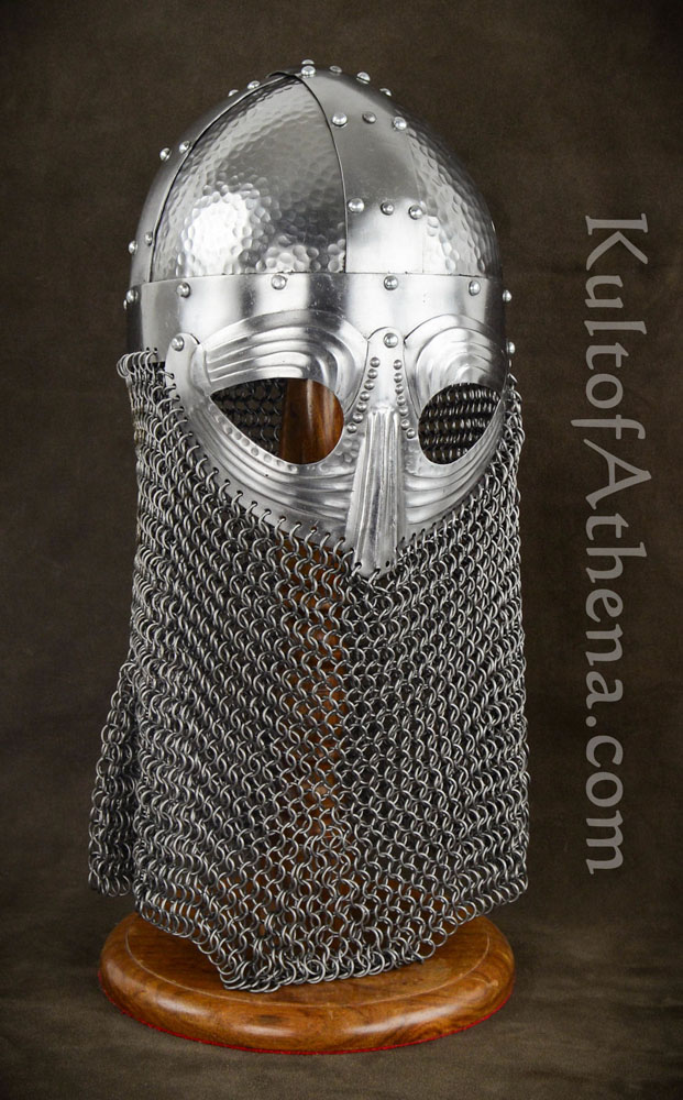 Mythrojan Chainmail Coif Medieval Knight Renaissance Armor Chain Mail Hood Viking LARP 16 Gauge Silver