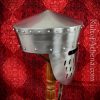 Crusader Peaked Pot Helm with Faceplate - 18 Gauge