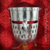 Crusader Peaked Pot Helm with Faceplate - 18 Gauge