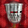 Crusader Peaked Pot Helm with Faceplate - 18 Gauge