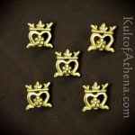 Medieval Crown Belt Studs / Conchos - Set of 5