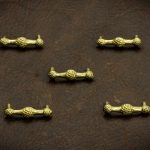 Brass Bar Belt Studs / Conchos - Set of 5