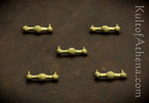 Brass Bar Belt Studs / Conchos - Set of 5