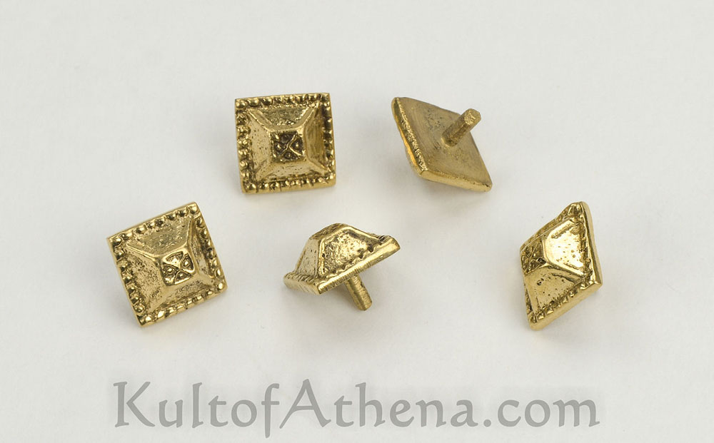 Trimming Shop Square Brass Pyramid Studs with Base Pins Leather