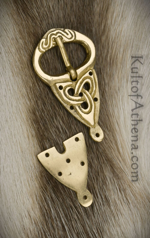 Brass Viking Buckle and Belt Chape Set