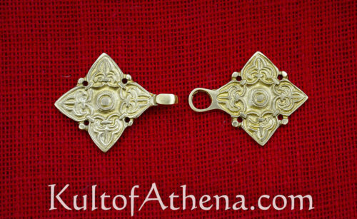Viking Cloak Clasp Brooch - Brass
