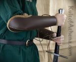 Leather Bazubands - Bracers with Elbow Protection - Brown