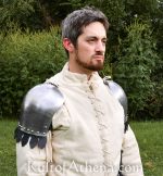 Medieval Pauldrons - Mountable Upgrade for Chainmail and Padded Armor - 16 Gauge Steel