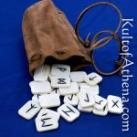 Viking Bone Tile Rune Set with Suede Leather Bag - Set of 25 Tiles