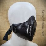 Leather Samurai / Ninja Mempo Mask - Black