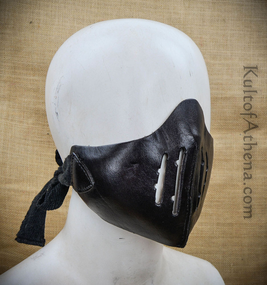 Forstyrrelse husdyr kedelig Leather Samurai / Ninja Mempo Mask - Black