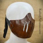 Leather Samurai / Ninja Mempo Mask - Brown