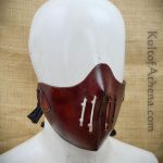 Leather Samurai / Ninja Mempo Mask - Red