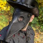 Leather Plague Doctor Mask - Black