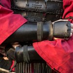 Samurai Leather Bracers - Black