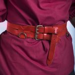 Leather Twin Belt - Red