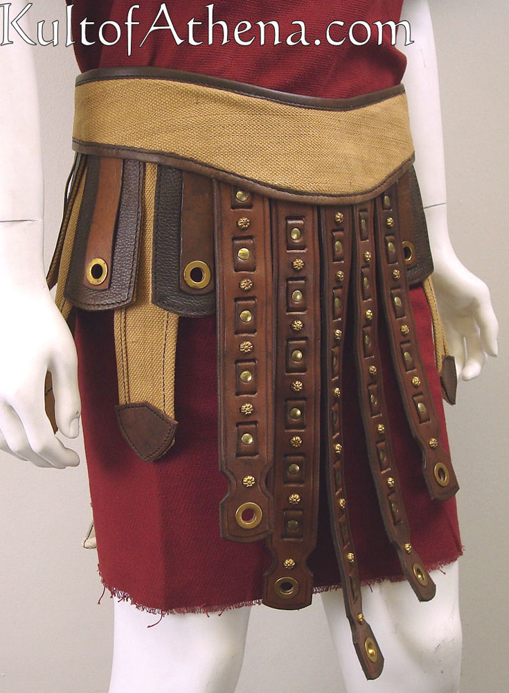 Roman Belt with Hanging Leather Strips - Irongate Armory