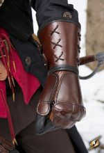 Left-Hand Leather Gauntlet - Brown