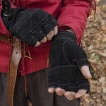 Celtic Gloves - Suede Black Leather