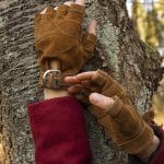 Celtic Gloves - Suede Brown Leather