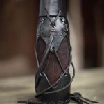 Laced Leather Bottle Holder - Black